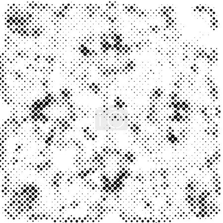 Ilustración de Negro y blanco grunge gráfico texturizado fondo con puntos - Imagen libre de derechos