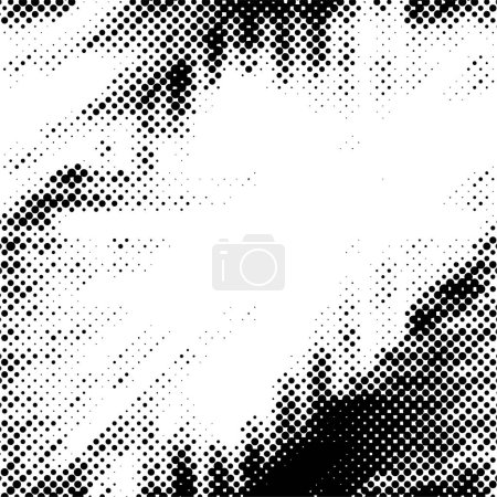 Illustration for Halftone Dots Grunge Texture. abstract black and white pattern with dots, vector illustration - Royalty Free Image