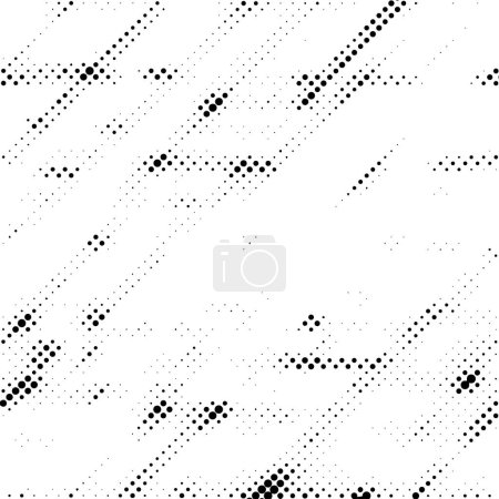 Téléchargez les illustrations : Halftone Dots Grunge Texture. motif abstrait noir et blanc avec des points, illustration vectorielle - en licence libre de droit