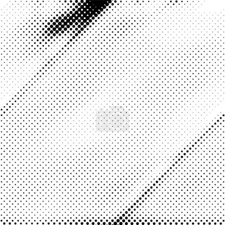 Ilustración de Textura Grunge de punto medio tono. patrón abstracto en blanco y negro con puntos, ilustración vectorial - Imagen libre de derechos