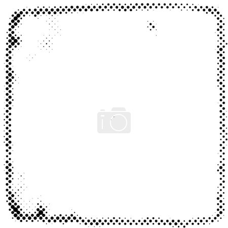 Illustration for Symmetrical dotted grunge background, black and white - Royalty Free Image
