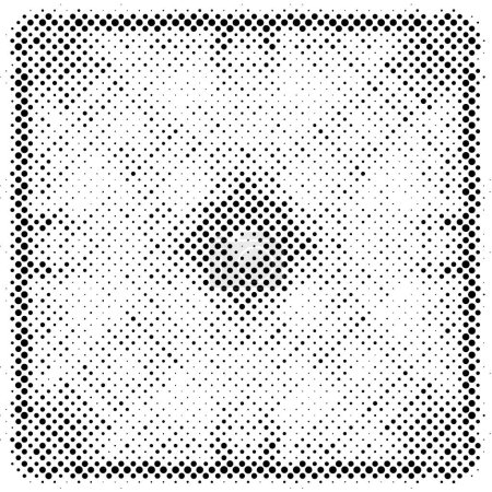 Illustration for Grunge halftone vector background. Halftone dots vector texture. Gradient halftone dots background in pop art style. Black and white pattern texture. - Royalty Free Image
