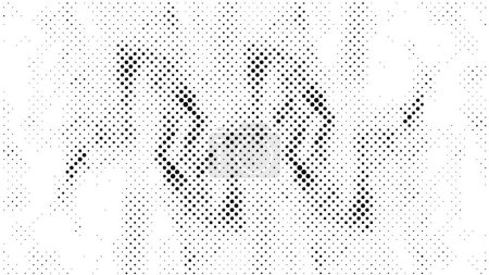 Illustration for Shaded Monochrome Grit Abstract Grunge Halftone Vector Background with Shadows - Royalty Free Image