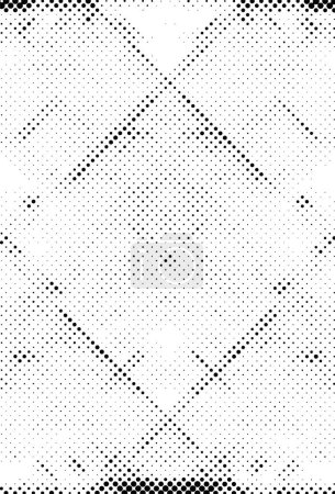 Illustration for Shaded Monochrome Grit Abstract Grunge Halftone Vector Background with Shadows - Royalty Free Image