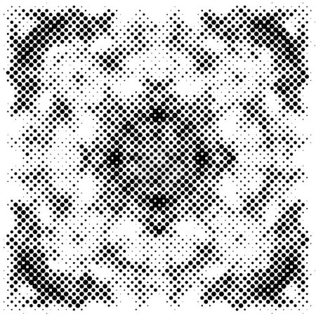Ilustración de Fondo monocromo blanco y negro. textura abstracta con patrón de puntos, grunge medio tono arena telón de fondo, ilustración vectorial - Imagen libre de derechos