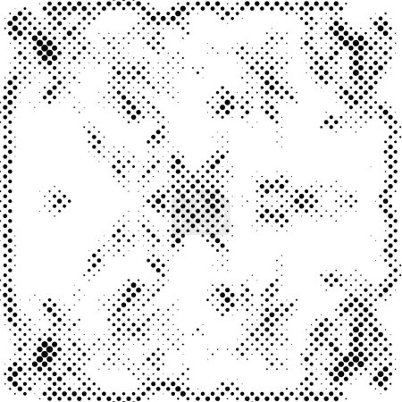 Illustration for Black and white grunge pattern with dots, vector illustration - Royalty Free Image