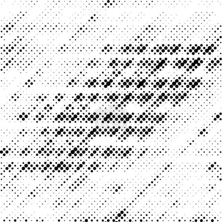 Téléchargez les illustrations : Motif grunge noir et blanc avec points, illustration vectorielle - en licence libre de droit