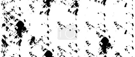 Illustration for Grunge black and white pattern. Monochrome particles abstract texture. Background of cracks, scuffs, chips, stains, ink spots, lines. Dark design background surface. Gray printing element - Royalty Free Image
