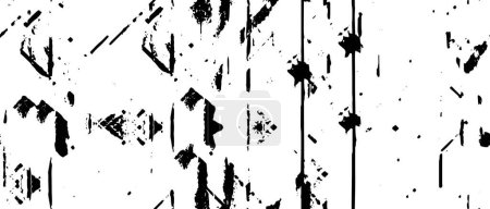 Ilustración de Superficie negra y blanca monocromática áspera sombreada, fondo vectorial con textura grunge - Imagen libre de derechos