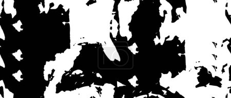 Illustration for Ink Stained Grunge Monochrome Abstract, Black and White Surface Texture for Your Design - Royalty Free Image