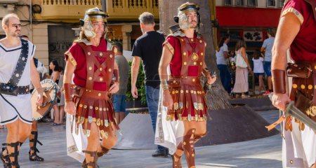 Photo for CARTAGENA, SPAIN -  23 SEPTEMBER 2022 Carthaginians and Romans historic holidays, celebrated in the Spanish city of Cartagena since 1990 to commemorate the historical events that took place in the city during the Second Punic War - Royalty Free Image