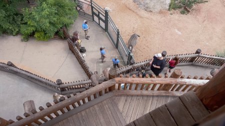 Foto de Colorado Springs, Colorado, USA-17 de agosto de 2022-Zibra exposición en el zoológico de Cheyenne Mountain durante el verano. - Imagen libre de derechos