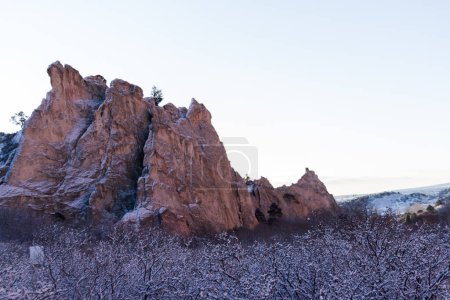 Photo for Garden of the gods after fresh snow fall. - Royalty Free Image