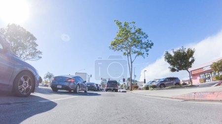 Photo for Santa Maria, California, USA-December 6, 2022-Navigating the streets of Santa Maria during winter, the surroundings offer a glimpse of the citys charm with its well-maintained roads and cozy - Royalty Free Image