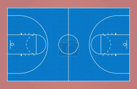 Illustration for Basketball court graphic design, perfect for education or examples. - Royalty Free Image