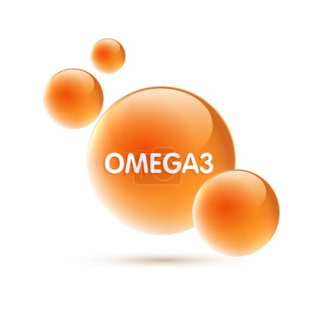 Drop water omega3 orang and structure. vitamin solution complex with chemical formula from nature. beauty treatment nutrition skin care design. medical and scientific concepts for cosmetic.
