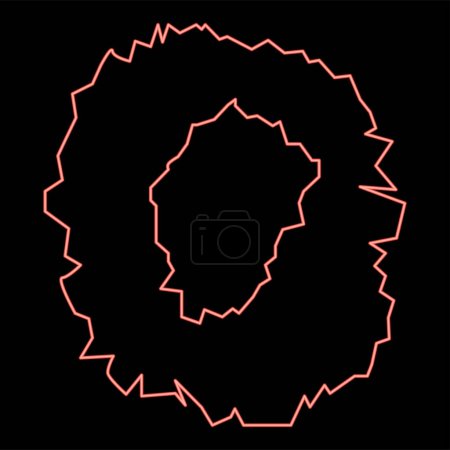 Illustration for Neon hole in the surface red color vector illustration image flat style light - Royalty Free Image