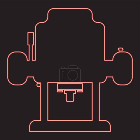 Illustration for Neon milling cutter red color vector illustration image flat style light - Royalty Free Image