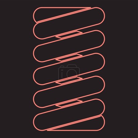 Illustration for Neon spring coil red color vector illustration image flat style light - Royalty Free Image