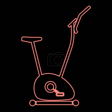 Illustration for Neon exercise bicycle stationary bike exercycle iconred color vector illustration image flat style light - Royalty Free Image