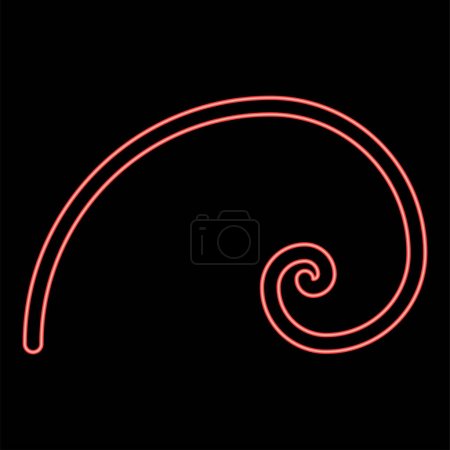 Téléchargez les illustrations : Néon spirale section dorée Rapport d'or proportion Fibonacci spirale couleur rouge vecteur illustration image plat style lumière - en licence libre de droit