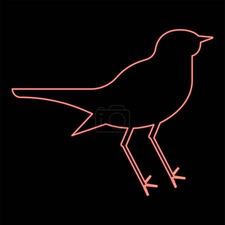 Ilustración de Neon nightingale Luscinia Icono de silueta de pájaro vector de color negro ilustración estilo plano imagen simple vector de color rojo ilustración imagen estilo plano luz - Imagen libre de derechos