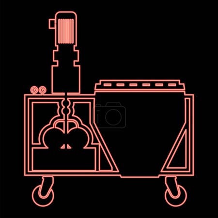 Illustration for Neon plaster station Wall decoration machine Solution mixing icon black color vector illustration flat style simple image red color vector illustration image flat style light - Royalty Free Image