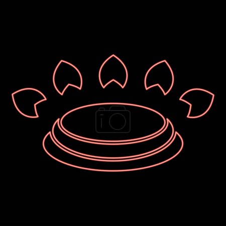 Illustration for Neon gas burner stove symbol type cooking surfaces sign utensil destination panel red color vector illustration image flat style light - Royalty Free Image