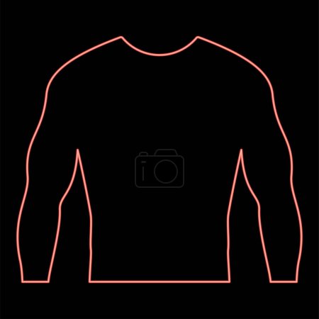 Illustration for Neon rashguard Long sleeves top red color vector illustration image flat style light - Royalty Free Image