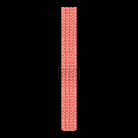 Ilustración de Neon print wheel winding trace of tyres track red color vector illustration image flat style light - Imagen libre de derechos