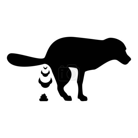 Illustration for Dog defecation poke pooping pet feces doing its toilet concept of place for walking with animals shit site excrement canine icon black color vector illustration image flat style simple - Royalty Free Image