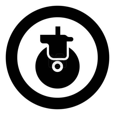 Ilustración de Rueda para muebles moldeador icono giratorio en círculo redondo color negro vector ilustración imagen contorno sólido estilo simple - Imagen libre de derechos
