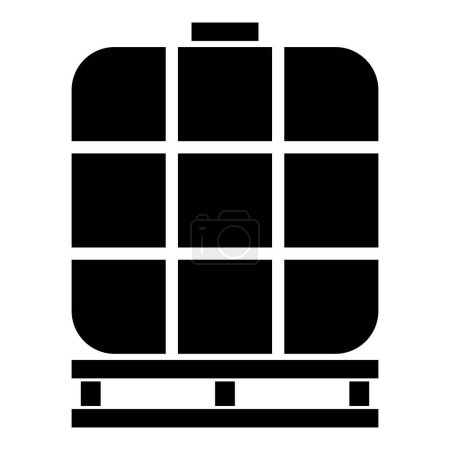 Ilustración de IBC tanque contenedor a granel intermedio para líquidos depósito de agua líquido icono color negro vector ilustración imagen estilo plano simple - Imagen libre de derechos