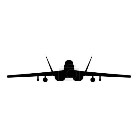 Illustration for Jet fighter fight airplane modern combat aviation warplane icon black color vector illustration image flat style simple - Royalty Free Image
