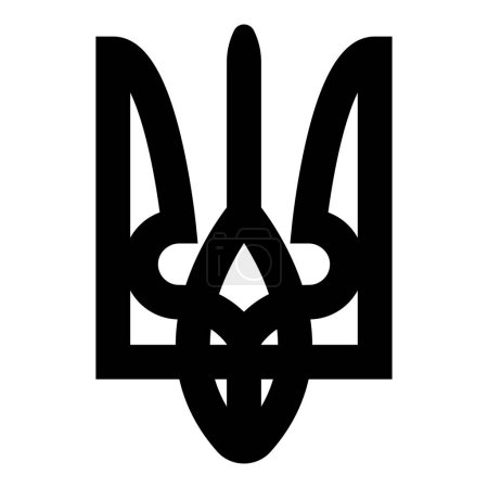 Ilustración de Emblema de Ucrania icono de color negro vector ilustración imagen plano estilo simple - Imagen libre de derechos