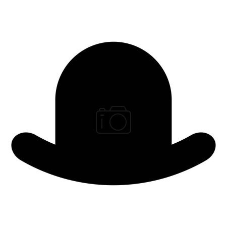 Ilustración de Old hat vintage bowwler gentleman headwear male elegant fedora homburg-hat stingy brim top-hat icon black color vector illustration image flat style simple - Imagen libre de derechos
