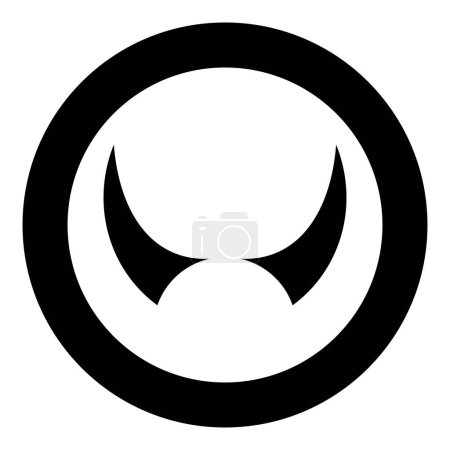 Illustration for Horn of devil horns monster from hell Halloween carnival concept demon satan evil icon in circle round black color vector illustration image solid outline style simple - Royalty Free Image