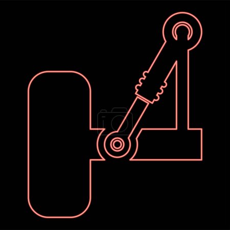 Illustration for Neon suspension in the car red color vector illustration image flat style light - Royalty Free Image