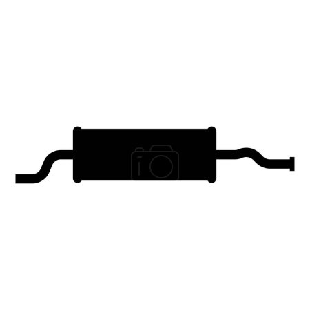Téléchargez les illustrations : Silencieux échappement voiture tuyau silencieux icône noir couleur vecteur illustration image plat style simple - en licence libre de droit