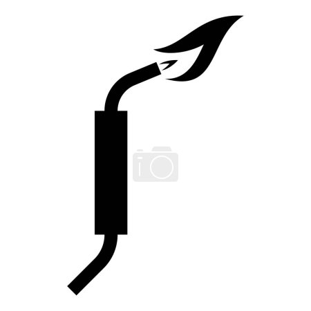 Illustration for Gas burner blowtorch with flame industrial equipment icon black color vector illustration image flat style simple - Royalty Free Image