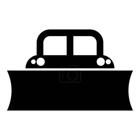 Illustration for Snowblower snow clear machine snowplow truck plough clearing vehicle equipped seasons transport winter highway service equipment clean icon black color vector illustration image flat style simple - Royalty Free Image