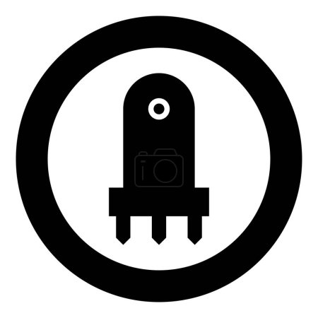 Illustration for Laser level tool measure building engineering equipment device for builder construction tool icon in circle round black color vector illustration image solid outline style simple - Royalty Free Image