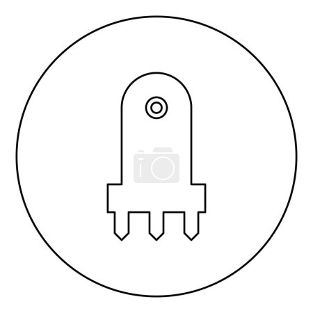 Illustration for Laser level tool measure building engineering equipment device for builder construction tool icon in circle round black color vector illustration image outline contour line thin style simple - Royalty Free Image