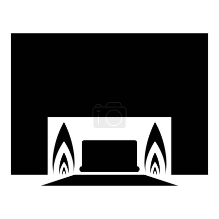 Illustration for Crematorium cremation process of cremation crematory equipment icon black color vector illustration image flat style simple - Royalty Free Image