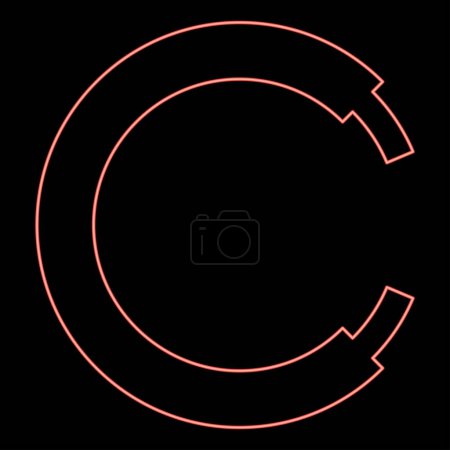Illustration for Neon rope line hawser cable electric circle shape for car red color vector illustration image flat style light - Royalty Free Image