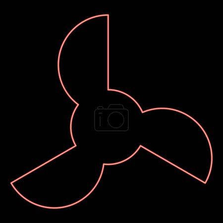 Ilustración de Tornillo de neón de la turbina del ventilador de la hélice de la nave ilustración del vector de color rojo de tres palas imagen estilo plano luz - Imagen libre de derechos