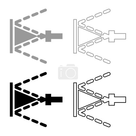 Illustration for Washing the surface under high pressure use water deck cleaning set icon grey black color vector illustration image simple solid fill outline contour line thin flat style - Royalty Free Image