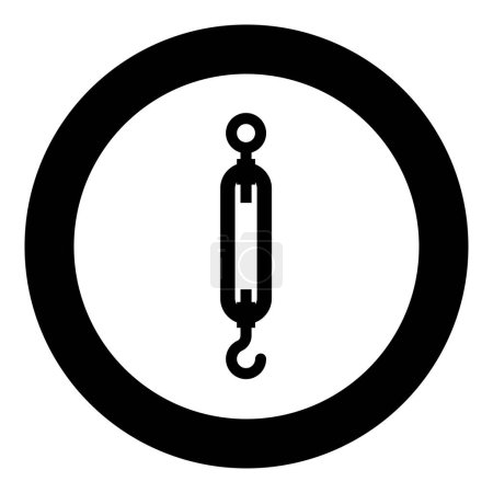 Spannschloss Spanndraht-Konzept Hardware-Symbol im Kreis runde schwarze Farbe Vektor Illustration Bild solide Umriss Stil einfach