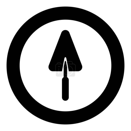 Kelle Stuckkellen Symbol im Kreis runde schwarze Farbe Vektor Illustration Bild solide Umriss Stil einfach