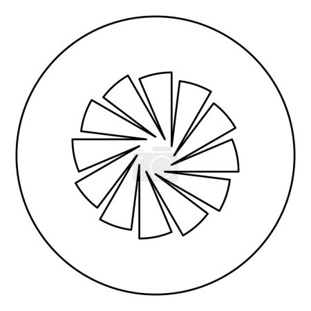 Escalera de caracol escalera circular icono en círculo redondo color negro vector ilustración contorno de la imagen línea delgada estilo simple